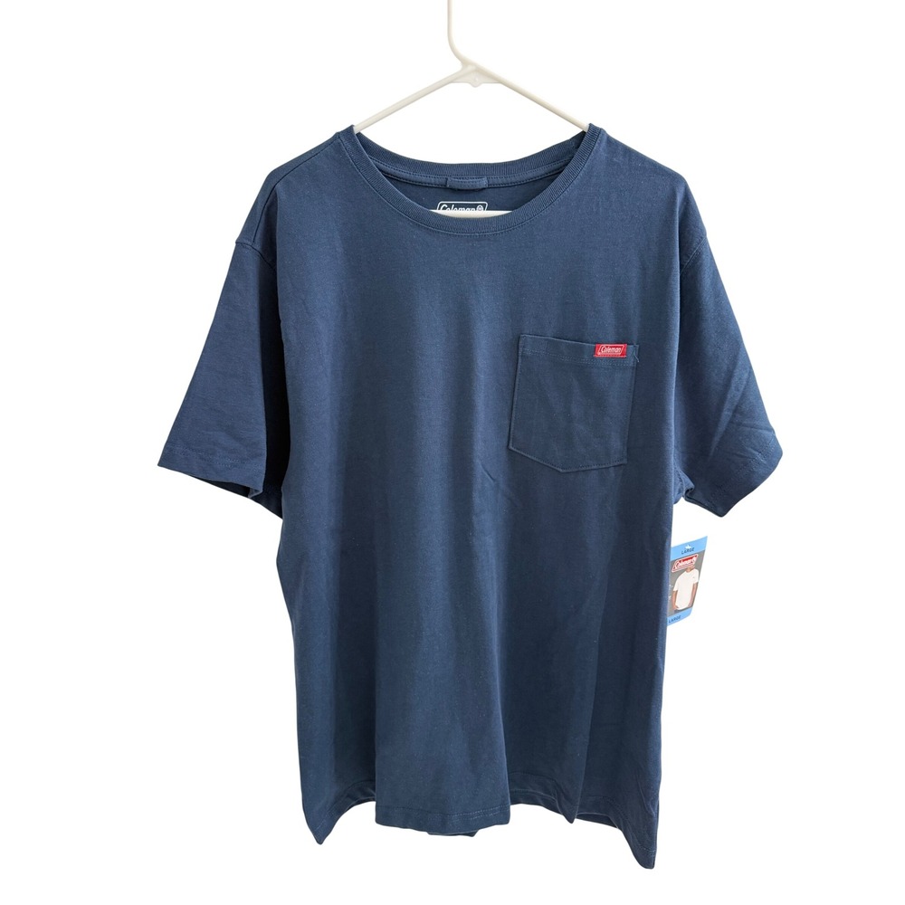 Coleman Mens Navy Blue Short Sleeve Pocket T-Shirt 100% Cotton Large NWT